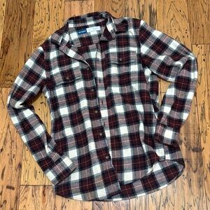 Old Navy Burgundy and White Plaid Shirt